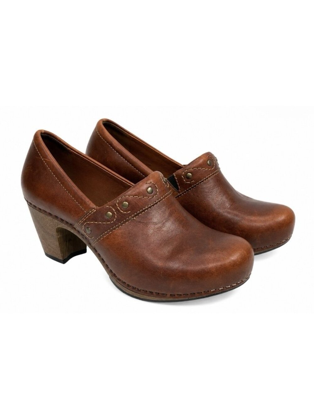 Dansko Riki Clogs Slip On  Brown Leather Women’s Shoe 40 US 9.5-10 Boho Hippie